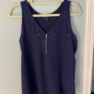 Fortune and Ivy blue blouse with sipper detail